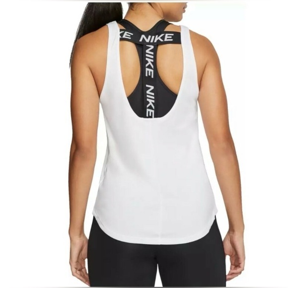 Nike Tops - WOMEN'S NIKE DRI FIT VICTORY ELASTIKA TANK TOP DB4626-100 WHITE SZ SMALL